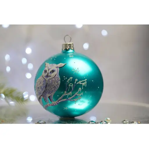 Ялинкова прикраса Санта Шоп Білосніжна сова скло (4820001112481) - фото 3