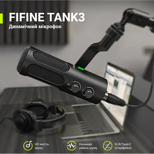 Мікрофон Fifine Tank 3 USB/XLR Black (Tank3) - фото 5