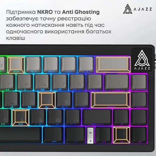 Клавіатура Ajazz AK650 Day Dream switches Gradient Black Gray (AK650-DD-BG) - фото 13