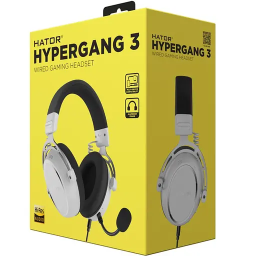 Игровые наушники с микрофоном HATOR ESH-06 HYPERGANG 3 USB 7.1 Hi-Res White - фото 8