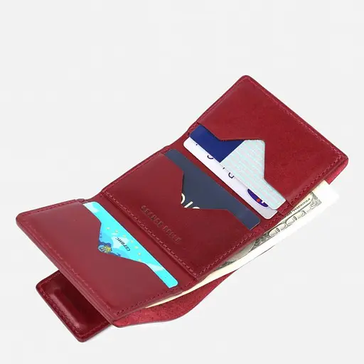 Женское кожаное портмоне Grande Pelle 8х10х2 см acs0024484 - фото 5