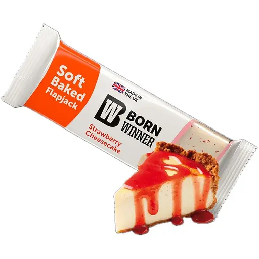 Батончик Born Winner Flapjack зі смаком полуничного чізкейка 100 г