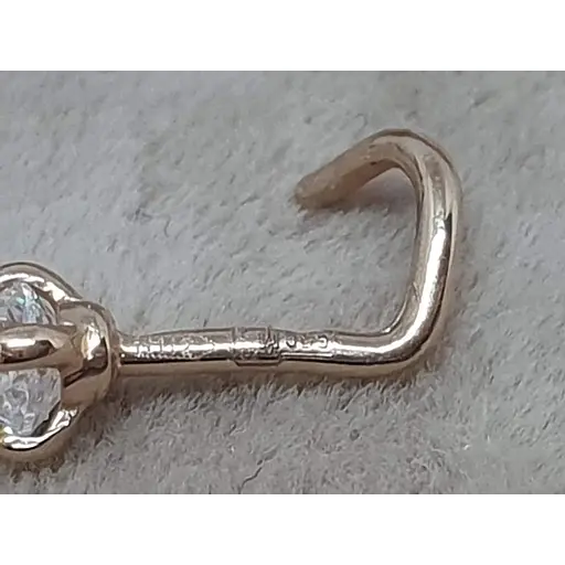 Золотая серьга-пирсинг Favoritum в нос с фианитом. 311132 - фото 5