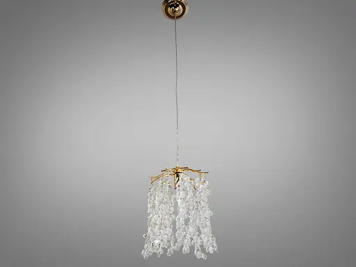 Дизайнерська підвісна люстра Глициния золото каскадний кришталь - фото 1