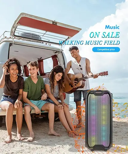 Потужна Bluetooth колонка ZQS-4235 з підсвічуванням та мікрофоном - фото 6