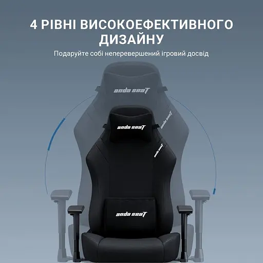 Ігрове крісло Anda Seat Luna Pro Black Fabric Size L (AD18T-44-B-F) - фото 9