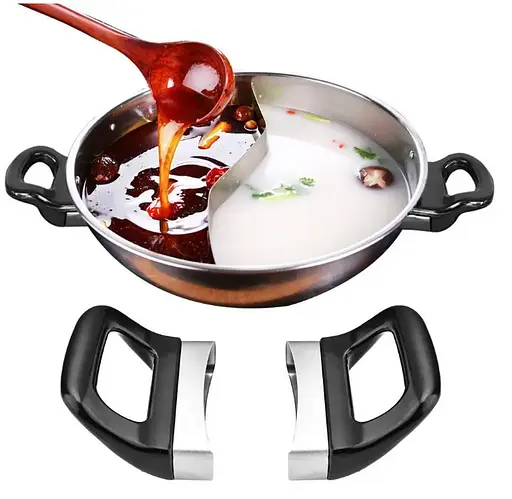 Ручки для каструлі бічні антиковзні зручні чорні ширина 67x67мм набір 2 шт з кріпленнями - фото 6