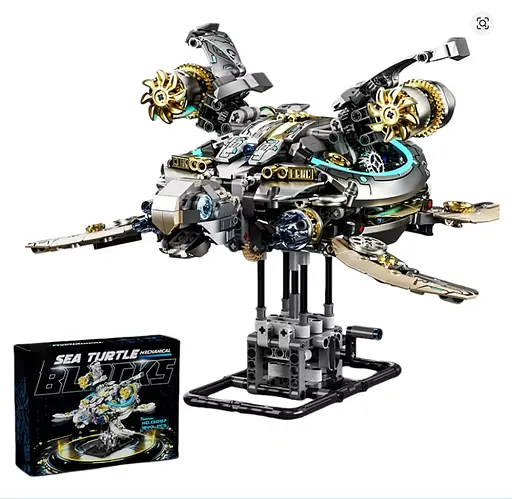 Конструктор черепаха MJI механічний двосторонній для дітей та дорослих 1277 деталей - фото 2
