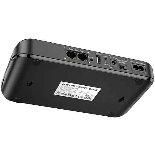 ИБП UPS для роутера Hoco DB62 UPS 20000mAh/18W/1USB/1TypeC/5/9/12v/POE 15-24V/LED black - фото 3