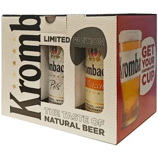 Подарочный набор пива Krombacher Limited Edition 0,5 л х 5 шт. + бокал - фото 2