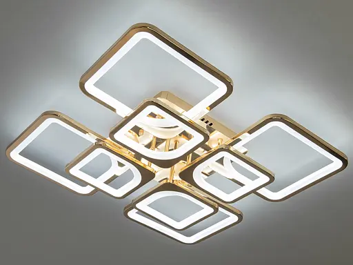 Многофункциональная потолочная светодиодная люстра, 135 Вт, золото. - фото 2