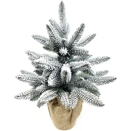 Ялинка Hvoya Classic лита в мішковині 50 см засніжена