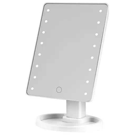 Косметичне дзеркало з LED-підсвіткою 16 світлодіодів, білий Yiwu HP-10-3AW - фото 1