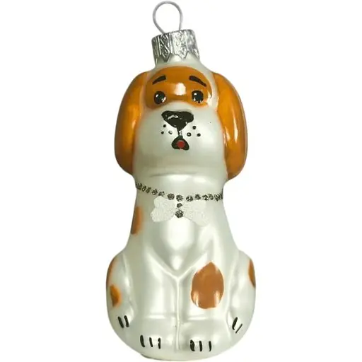 Ялинкова прикраса Санта Шоп Песик Чапа здивований скло (4820001179569)