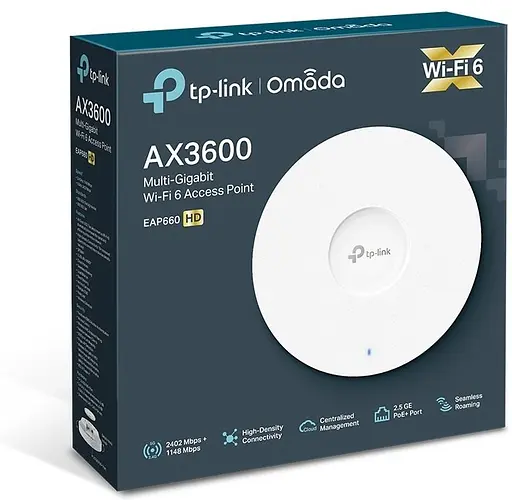 Точка доступу TP-Link EAP660 HD AX3600 1x2.5GE LAN PoE MU-MIMO стельова - фото 6