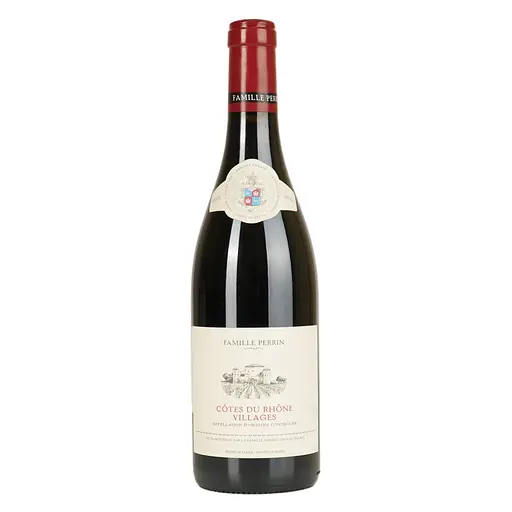 Вино Famille Perrin Cotes du Rhone Villages, красное, сухое, 14,5%, 0,75 л - фото 1