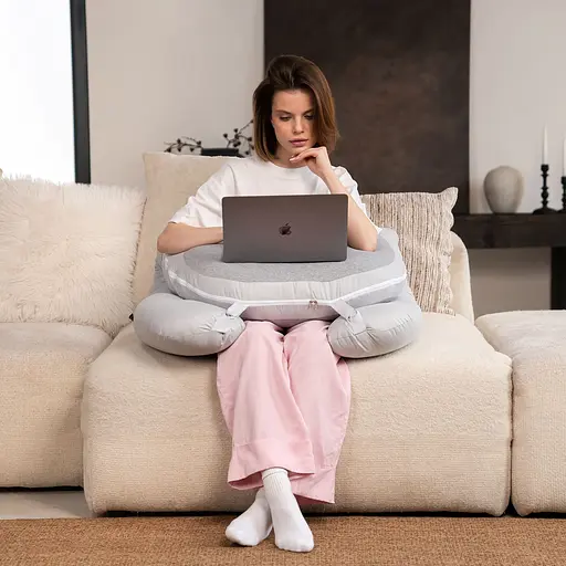 Подушка Sonex U-Body для беременных и отдыха П-образная антиаллергенная 135x68x25 серая (SO102577) - фото 25