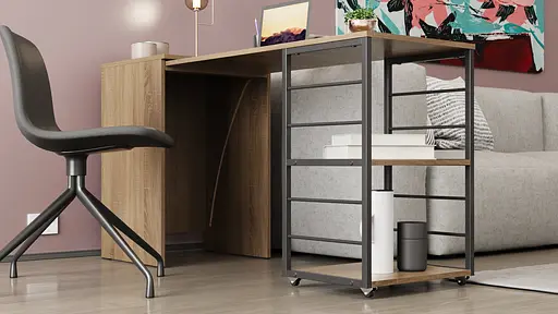 Стіл-тумба трансформер Смарт 2/1 Ferrum-decor 750x1450x500 Чорний метал ДСП Дуб Сонома Трюфель 16 мм (FRD-105099) - фото 2