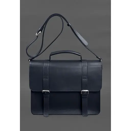 Шкіряна сумка-портфель Porte синій - фото 1