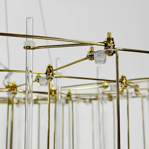 Невесомая золотая трехъярусная люстра Ø 80 см Ст. MJ205-800 Titanium | Line F - фото 7