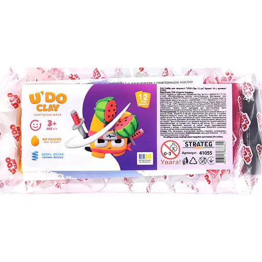 Набір для творчості Strateg U'DO Clay 120 г (10 г x 12 шт.) (41055) - фото 1
