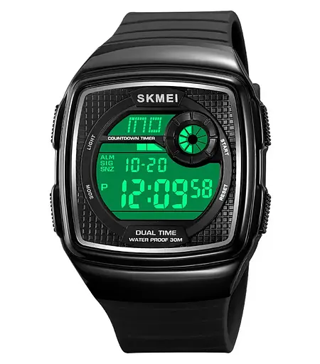 Годинник чоловічий наручний спортивний Skmei 2208 (Чорний з білим) - фото 3