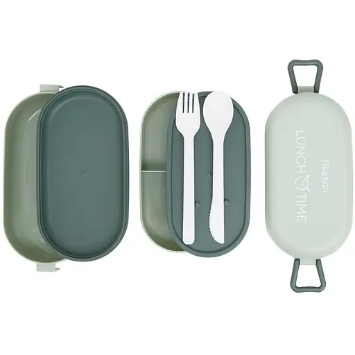 Ланч-бокс Fissman двойной 19х9х8.7см зеленый (16744) - фото 6