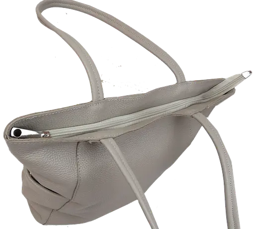 Женская кожаная сумка на двух ручках Borsacomoda бежевая sum0028740 - фото 8