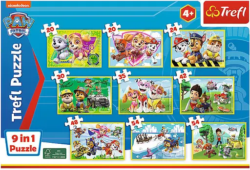 Набір Пазли - (9в1) - "Щенячий патруль" - фото 1