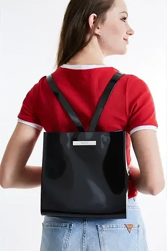 Женская каучуковая сумка-рюкзак трансформер Zaxy Closer Bag черная sum0028698 - фото 4