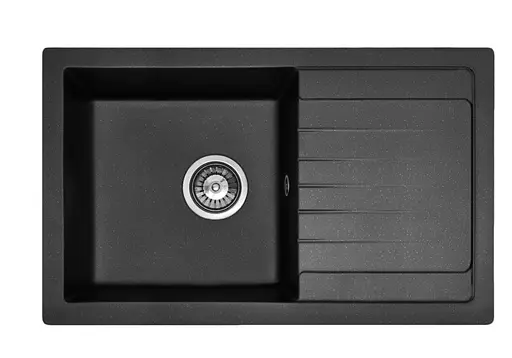 Кухонна мийка гранітна Rea Dag black плямиста ZLE-00112, Чорний - фото 7