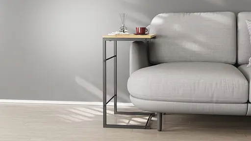 Столик Террі Ferrum-decor 650x440x330 Чорний метал ДСП Дуб Артізан 16 мм (FRD-104653)