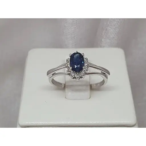 Золотое кольцо с бриллиантами и сапфиром. 11472/1 17 - фото 2