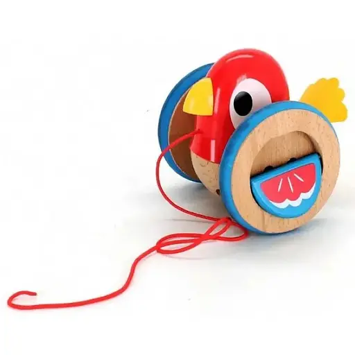 Деревянная каталка Hape E0360 Птенчик развивающая деревянная игрушка из дерева для малышей - фото 1