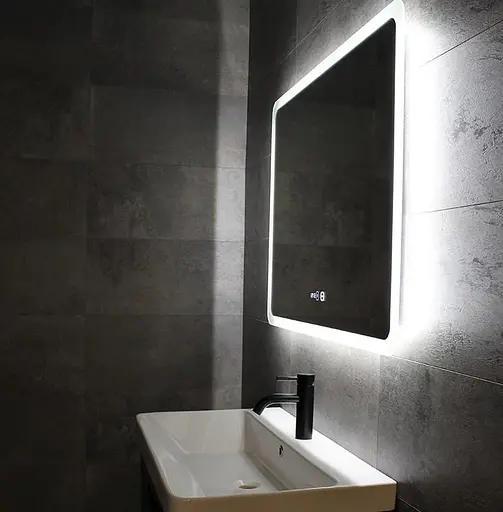 Дзеркало Dusel DE-M3011 75x120 см Сенсорне включення + підігрів + годинник / темп, Білий - фото 9