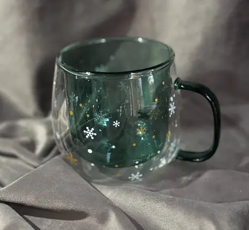 Набор чашек Vittora VT-5329-350 Северное сияние с двойным дном 350 мл Прозрачный 2 шт - фото 4