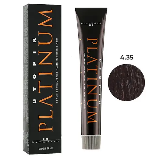 Професійна стійка крем-фарба для волосся Hipertin Platinum 4.35 шатен золотисто-червоний 60 мл - фото 2