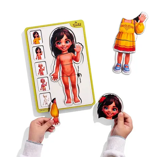 Деревяний пазл-вкладиш Анатомія людини - дівчинка-2 (ПСД263) PSD263 будова тіла - фото 6