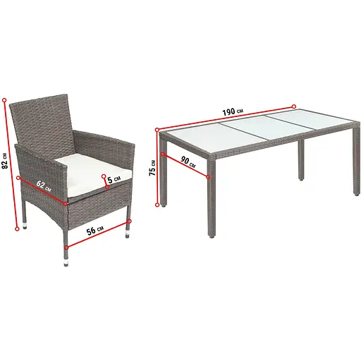 Садовая мебель Di Volio Verona 8+1 черная - фото 4