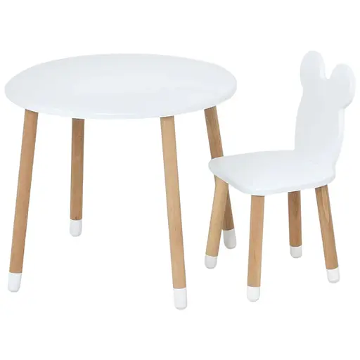 Дитячий столик Bambi Ведмедик 07-025W-ROUND для творчості зі стільчиком 60х60 см