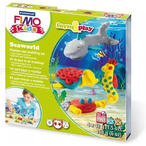 Набор детской пластики Морской мир 4 цвета 42 г   - фото 1