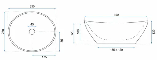 Умивальник Rea Sofia mini накладний black REA-U8013, Чорний - фото 6