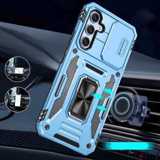 Чохол Epik ударостійкий Camshield Army Ring для Samsung Galaxy A35/A55 Блакитний/Light Blue - фото 2