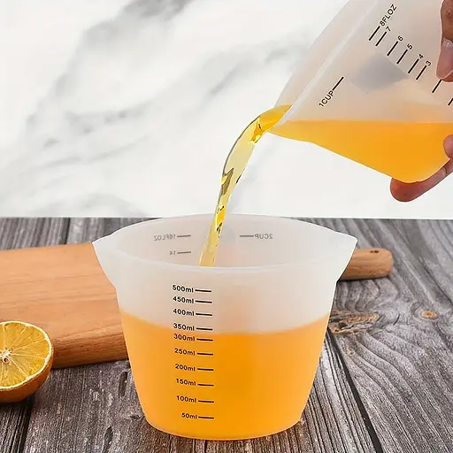 Силіконовий мірний стакан 100 мл з носиком та градуюванням вимірювальна склянка, Kitchen Master Прозорий 87384 - фото 10