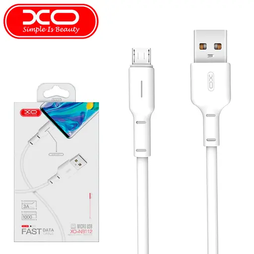 Кабель XO NB112 3A fast charging usb cable micro Белый - фото 2