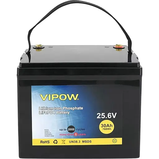 Аккумулятор Vipow LiFePO4 24V (25.6V/30Ah/768Wh) (LiFePO4256-30/25) [152896]