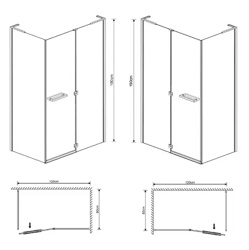 Душова кабіна Eger Megerka 120x80 без піддону 599-330TR/1L - фото 11