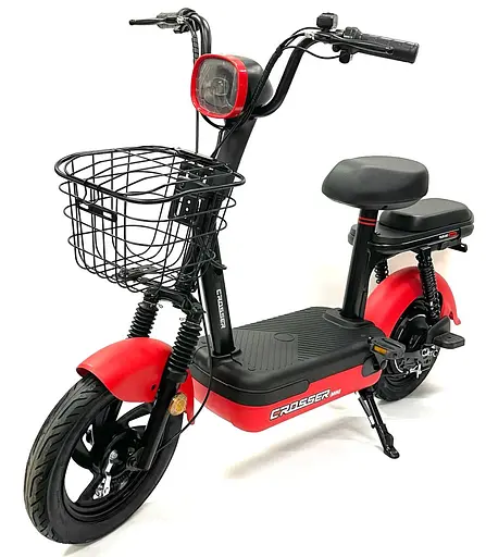 Электроскутер Двухместный Crosser Mini +Pas-система Красный - фото 1