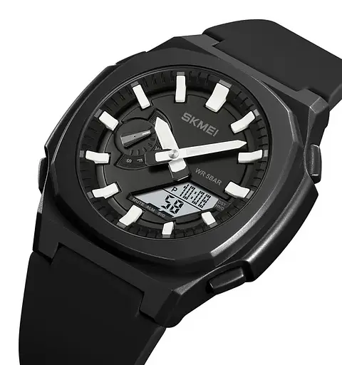 Годинник чоловічий наручний Skmei 2091 (Чорний/Білий/Білий) - фото 3