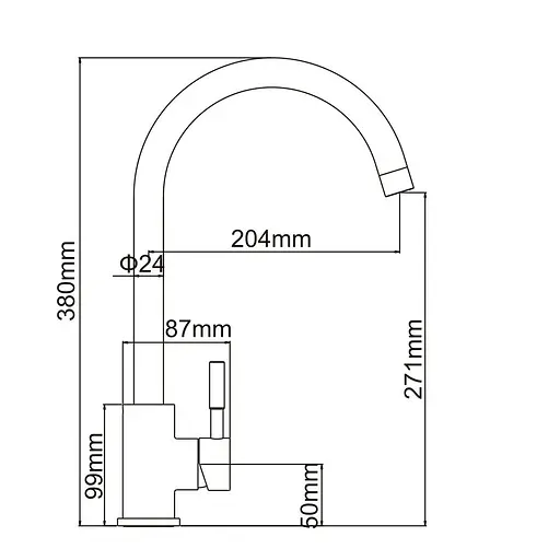 Смеситель для кухни Adamant SA-01 антрацит, Антрацит - фото 6